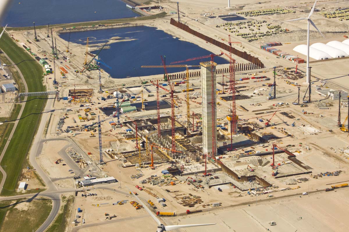Luchtfoto grootschalig bouwproject — Gestebouw bouwcapaciteit voor opdrachtgevers